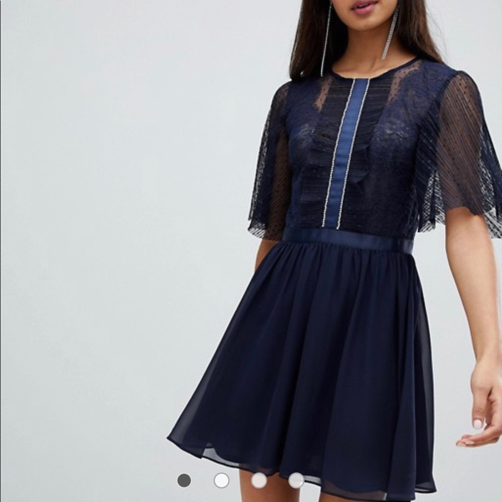 ASOS skater dress with lace overlay